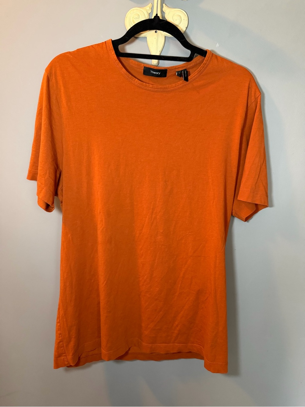 Theory Men's (sort of burnt) Orange Crew Neck Slub Tee